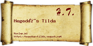 Hegedűs Tilda névjegykártya